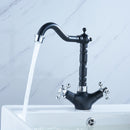 Brass Kitchen Sink Faucet Bathroom Basin Hot & Cold Water Mixer Tap Double Handle