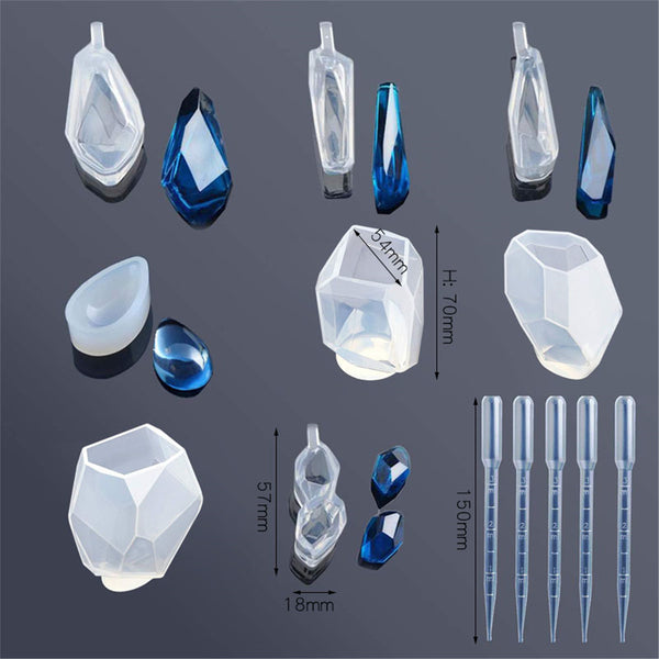 13Pcs/Set Resin Casting Mold Silicone Jewelry Agate Making Epoxy Mould Casting Tool