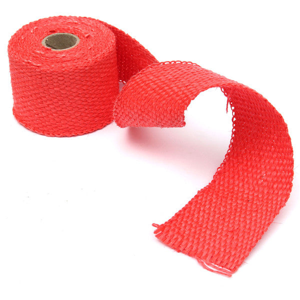 4.5m Exhaust Pipe Heat Insulation Wrap Turbo Header Shields Red with metal strips