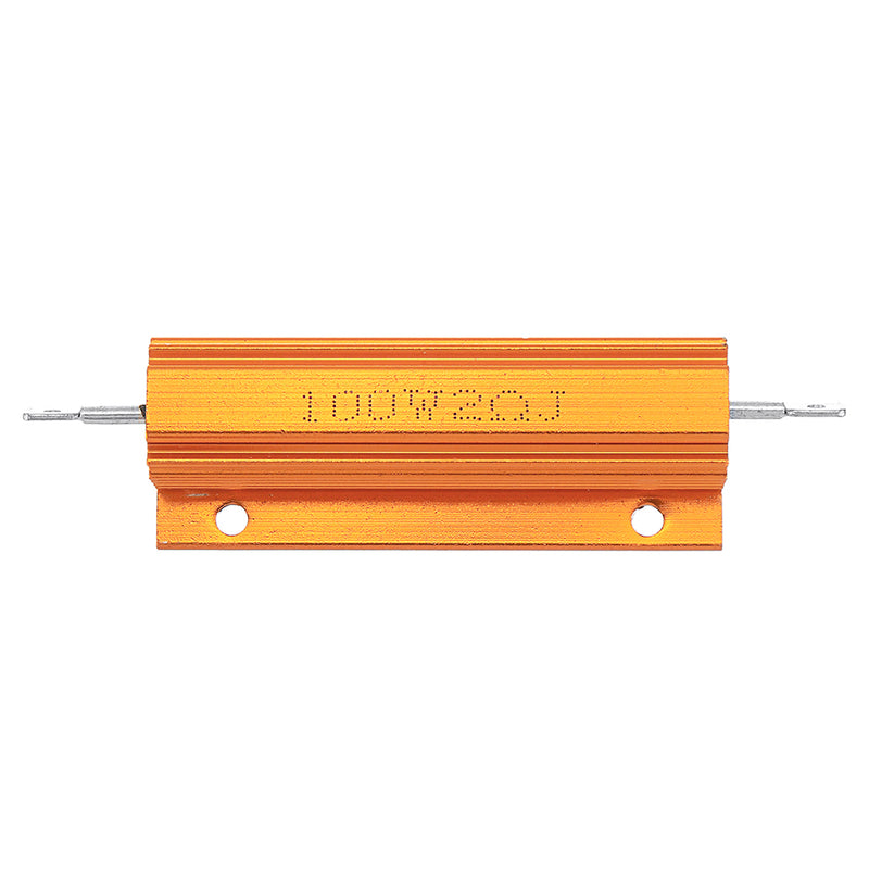 RX24 100W 2R 2RJ Metal Aluminum Case High Power Resistor Golden Metal Shell Case Heatsink Resistance Resistor