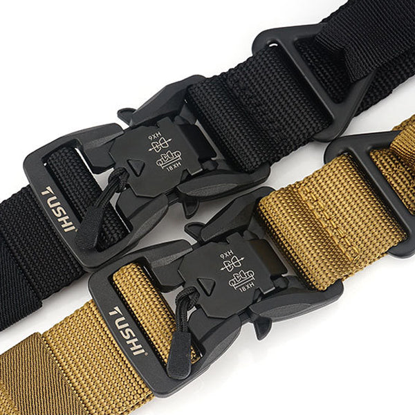 TUSHI MT3S 125cm Quick Release Magnetic Belt Nylon Adjustable Tactical Belt Punch Free Buckle Hunting Belt Portable Waistband
