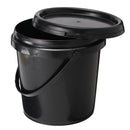 5L Plastic Round Water Bucket Hydroponics System DWC Black Thick Chemical Barrel with Lid Handle
