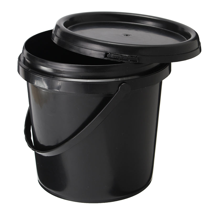 5L Plastic Round Water Bucket Hydroponics System DWC Black Thick Chemical Barrel with Lid Handle