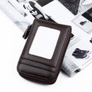 IPRee RFID Card Holder Zipper Leather Wallet Travel Portable ID Credit Card Storage Bag