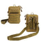 8" 3P Molle Tactical Outdoor Sports Waist Bag Accessory Kit with Shoulder Strap Mini Phone Pockets Molle Module Package