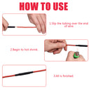 127Pcs Black&Red Weatherproof Heat Shrink Tube Sleeving Tubing Tube Assortment Kit