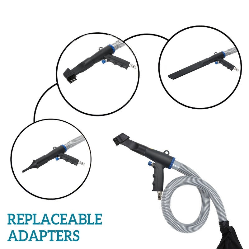 2 In 1 Air Vacuum Blow G un Pneumatic Blower Sustion Machine Cleaning Tool Kit