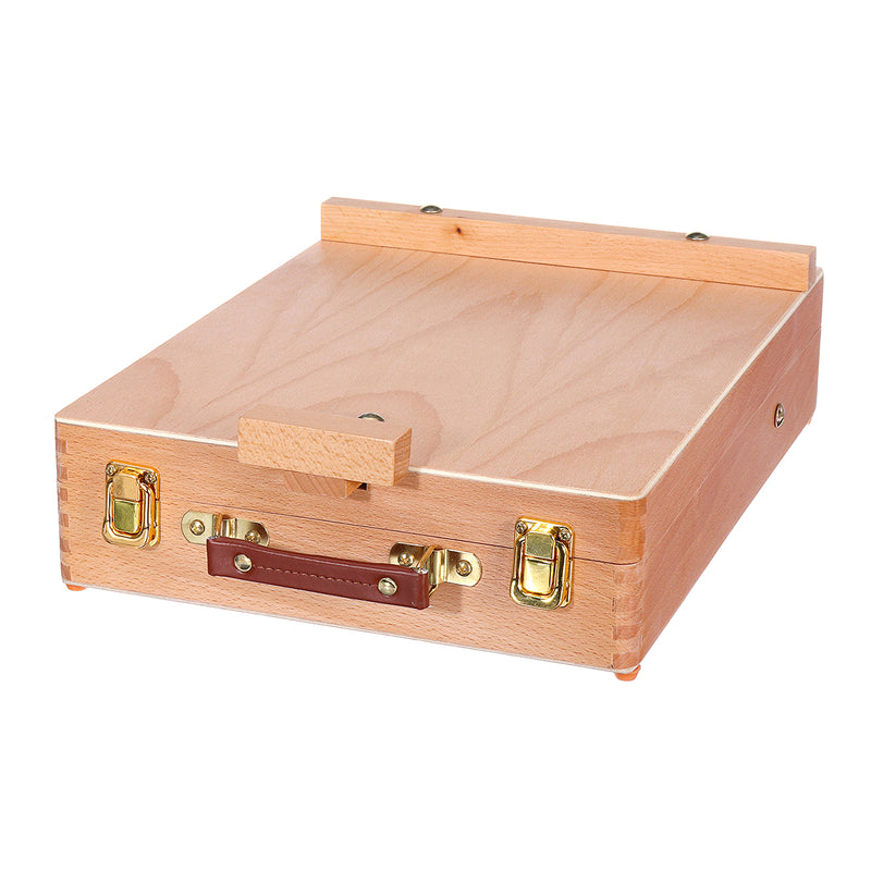 Portable Wooden Art Box Oil Painting Drawing Table Box Paint Rack Liftable Painting Storage Box Desktop Easel Art Supplies for Painting Sketch