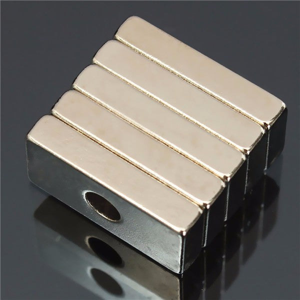 5pcs 20x10x4mm N35 Strong Cuboid Magnets Rare Earth Neodymium Magnets With 4mm Hole