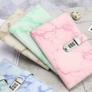 A5 Notebook Paper Vintage Leather Marbling Diary Journal with Combination Password Lock Code Notebook