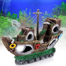 Aquarium Ornament Wreck Sailing Boat Sunk Ship Destroyer Fish Tank Cave Decorations
