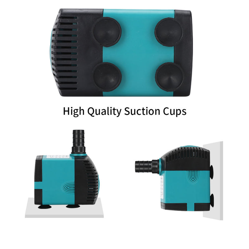 3.5-25W Multifunctional Submersible Pump Ultra Quiet Fountain Pump for Fish Tank Pond Side Suction Water Pump Water-cooled Air Conditioner