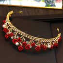 Rose Crystal Rhinestone Bridal Tiara Wedding Jewelry Princess Crown Prom Hair Tiara