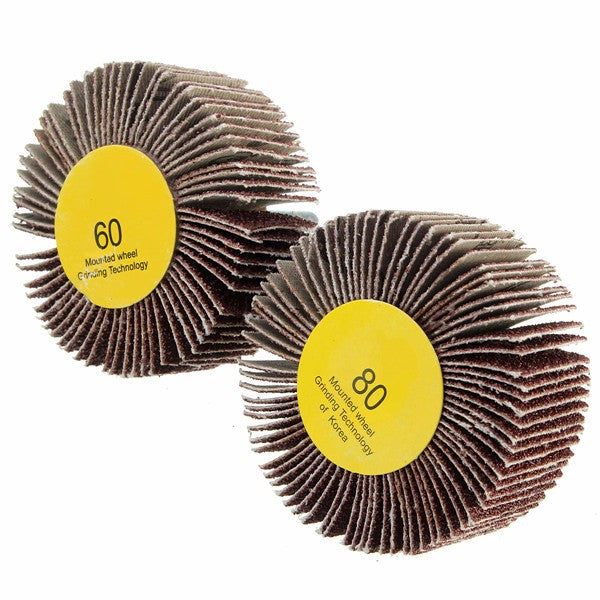 60/80 Grit 6mm Shank Flap Wheel Disc Sanding Abrasive Grinding Wheel for Rotary Tool