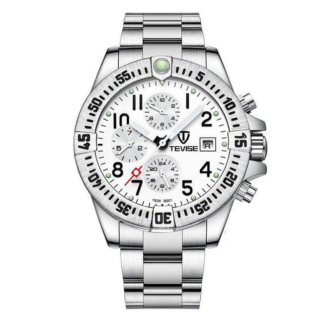 TEVISE T839B Metal Case Multi Function Automatic Mechanical Watch Luminous Display Men Watch