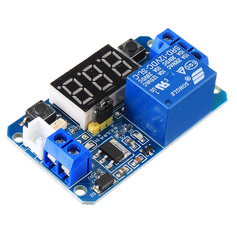 12V Trigger Time Delay Relay Module with LED Digital Display  0-999s 0-999min 0-999H Work-delay/Delay-work