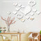 3D Heart Silver DIY Shape Mirror Wall Stickers Home Wall Bedroom Background Office Decor