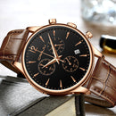 CRRJU 2272 Fashion Leather Strap Japan Movement Calendar Waterproof Men Quartz Watch