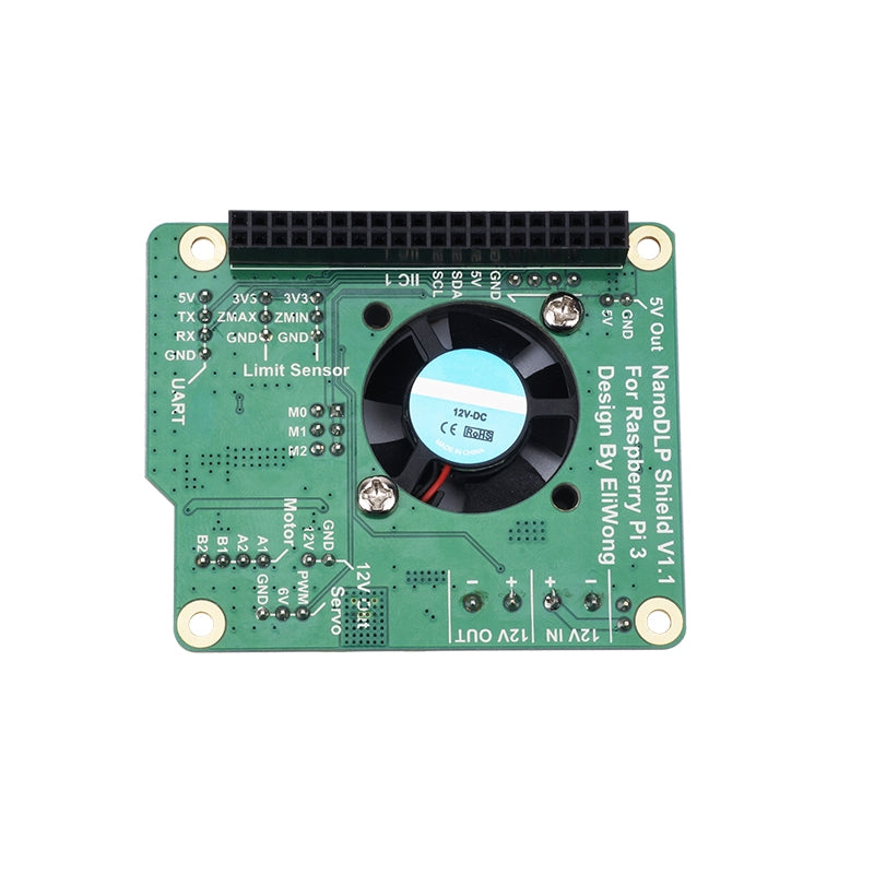 NanoDLP Shield V1.1 Expansion Board For Raspberry Pi 3B And NanoDLP's Light-cured 3D Printers