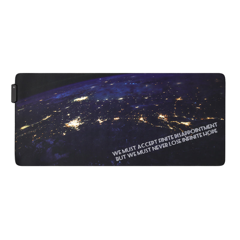 The Space USB Wired RGB Colorful Backlit LED Mouse Pad Anti-Slip Gaming Mice Table Desk Mat