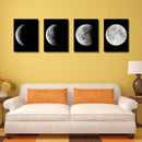 Miico Hand Painted Four Combination Decorative Paintings Gradient Moonlight Wall Art For Home Decoration