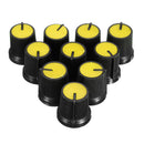 50Pcs Yellow Plastic For Rotary Taper Potentiometer Hole 6mm Knob