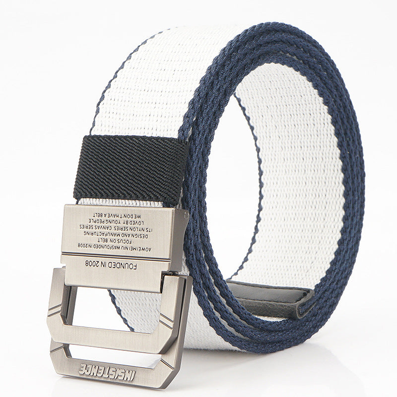 AWMN 2SD 125CM Nylon Tactical Belt Outdoor Leisure Double Zinc Alloy Waist Belts
