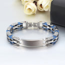 Trendy Stainless Steel Chain High Polished Silicone Cool Gift Bracelet for Men