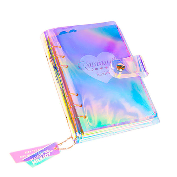 Spiral Notebook Planner Organizer Dividers Agenda Weekly Personal Travel Diary Journal Laser Transparent Rainbow Note Books
