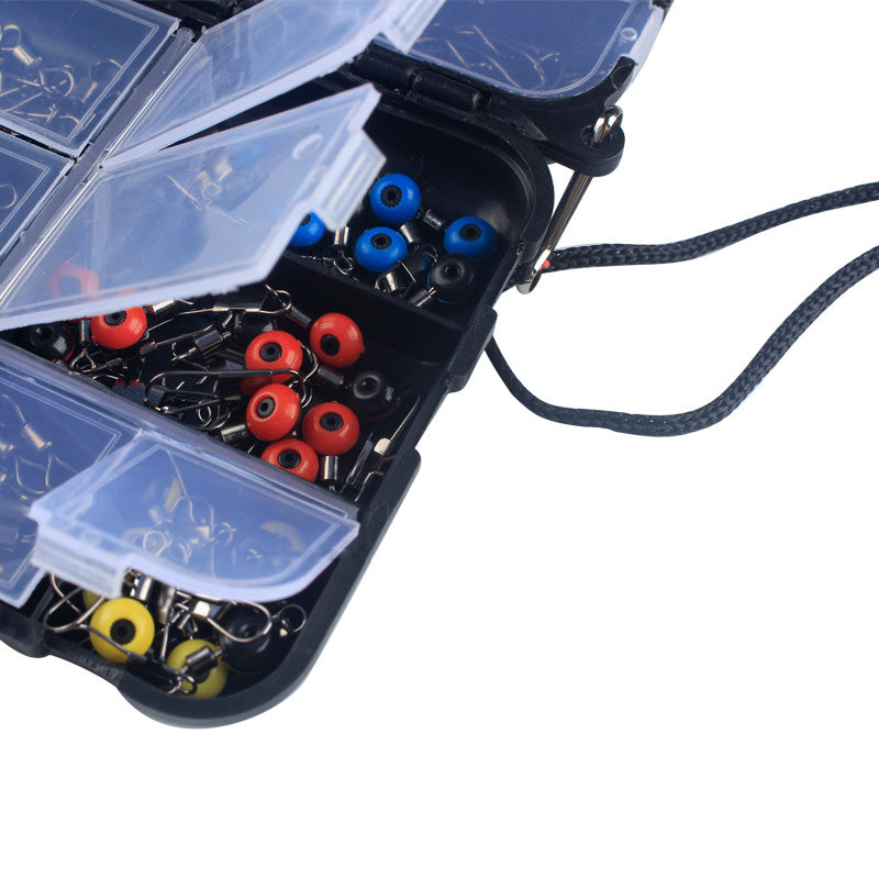 ZANLURE 177pcs Fishing Accessories Kits Hooks Swivels Sinker Stoppers Sequins With Fishing Box
