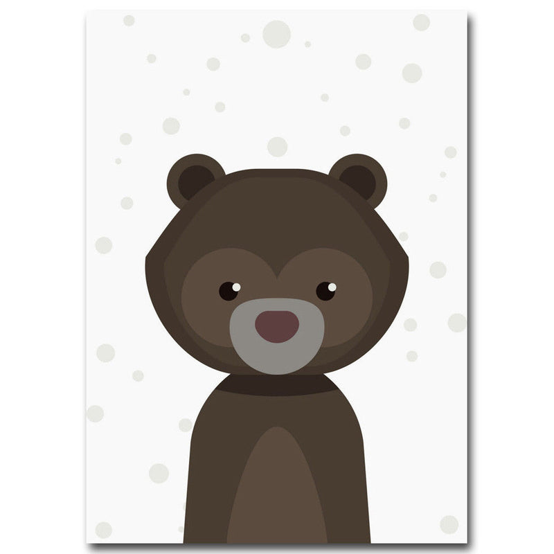 Cartoon Fox Animal Canvas Poster Nordic Art Prints Baby Kids Room Wall Sticker Decor