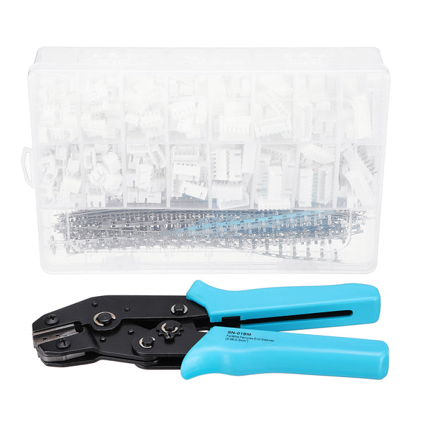 Excellway Wire Crimping Tool Kit 900pcs JST-XH 2.54mm Connectors Assortment Terminal Crimping Plier