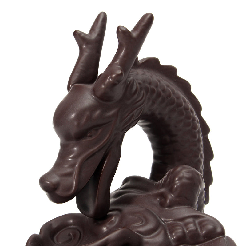 Ceramic Backflow Incense Cone Burner Stick Holder Dragon Lotus Pond Fragrance Fragrant Censer Decor