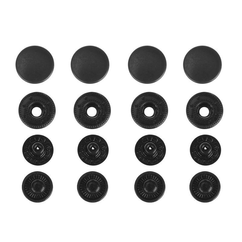 8pcs/Set 15mm or 12.5mm Black Snap Fasteners Popper Press Stud Button With Fixing Kit