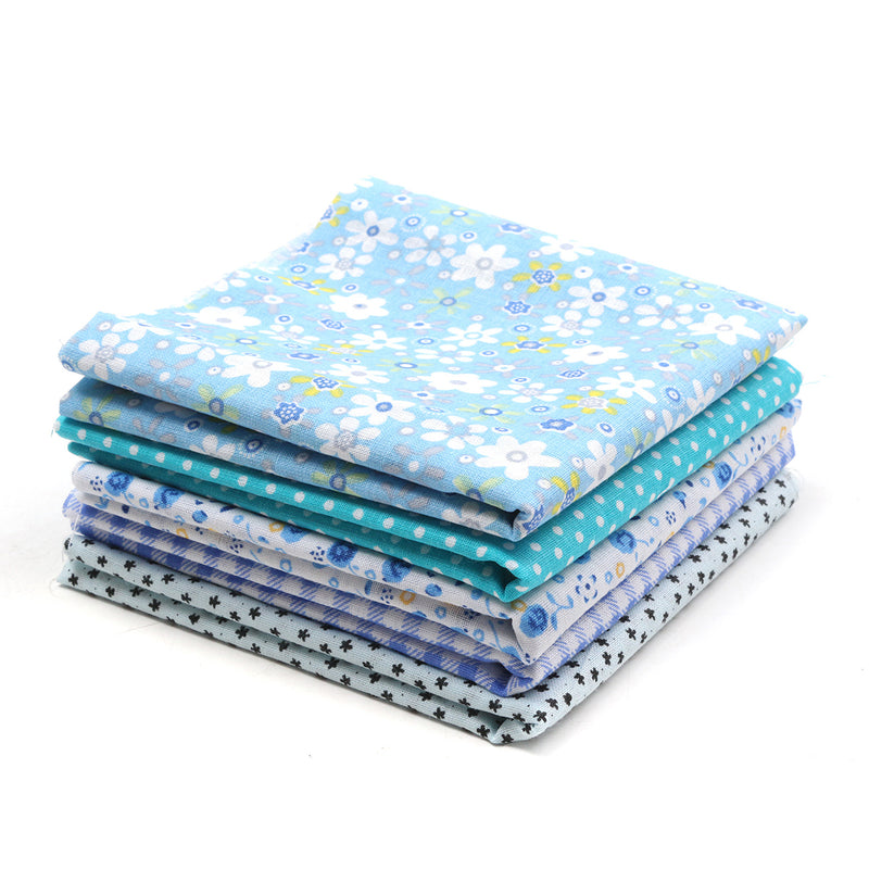 5PCS/Set 19.7'' Series Fabric Cotton Bundles Fat Quarters Polycotton Material Florals Gingham Spots Non Woven Fabric