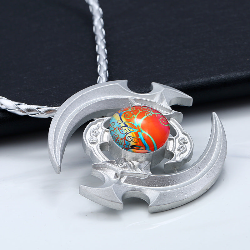 Unisex Fidget Spinner Necklace Twine Pendant Necklace for Men Women