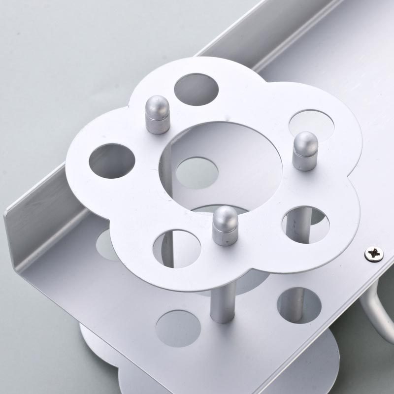 KCASA BR-32 Bathroom Wall Mount Hanging Storage Rack with Hair Towel Holder and Toothbrush Shelves