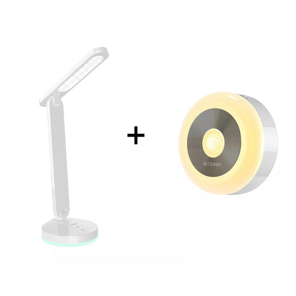 BlitzWolf BW-LT15 LED Motion & PIR Infrared Sensor Night Light + BlitzWolf BW-LT16 Folding Desk Lamp
