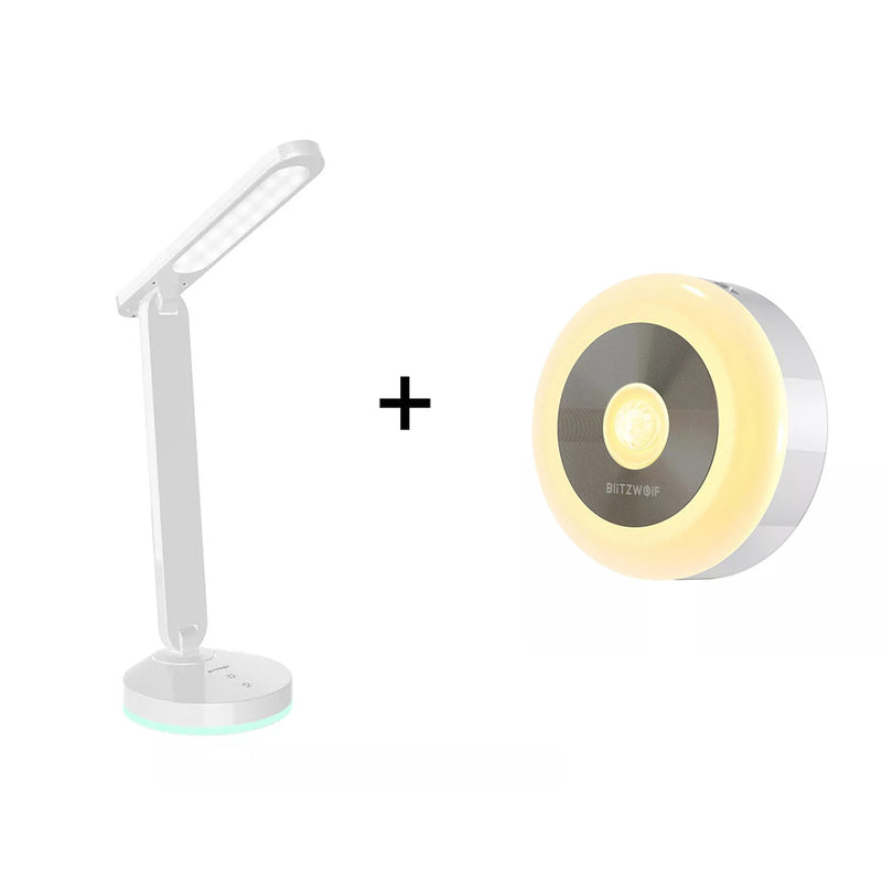 BlitzWolf BW-LT15 LED Motion & PIR Infrared Sensor Night Light + BlitzWolf BW-LT16 Folding Desk Lamp
