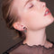 Sweet 925 Sterling Silver Earrings Full Rhinestone Bowknot Ball Stud Earrings for Women