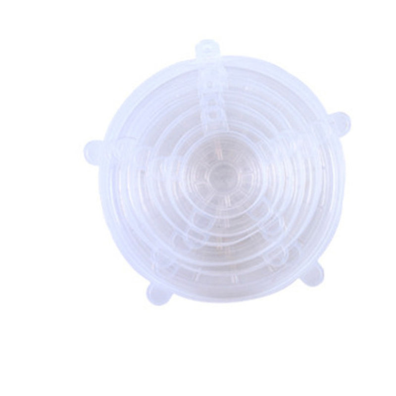 6Pcs/set Silicone Stretch Suction Lids Reusable Cover Pan Bowl Stopper Kitchen Storage Container
