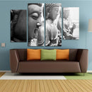 Miico Hand Painted Four Combination Decorative Paintings Bud-dha Statue Wall Art For Home Decoration