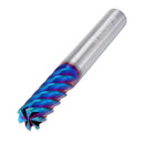 Drillpro 6 Flutes Nano Blue Coated Milling Cutter HRC65 6/8/10/12mm Carbide End Mill