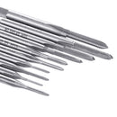 Drillpro 10pcs M1-M3.5mm HSS6542 Screw Tap Straight Flute Taper and Plug Metric Screw Tap