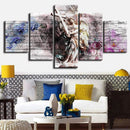 Loskii Spray Oil Paintings Canvas Five Combination Decorative Paintings Statue of Liberty Wall Art For Home Decorations