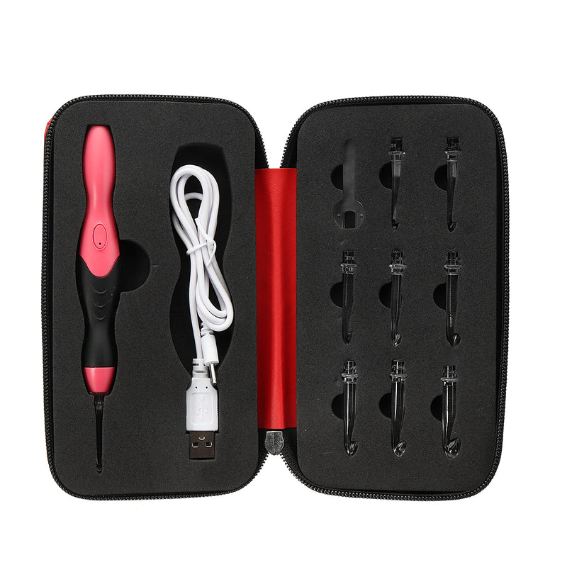 9 In 1 USB Weave Craft Tools Kit LED Light Up Crochet Hooks Knitting Needles Set