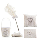 4Pcs/Set Square Ring Pillow Rhinestone Diamond For Wedding Party Decorations