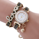 Fashion Luxury Women Watch Love Word Leather Strap Ladies Bracelet Quartz Watch