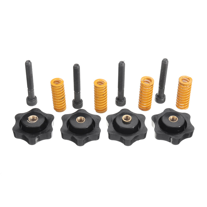 4Pcs M5 Heated Bed Leveling Screw + M5 Nuts +  8*25mm Yellow Spring for 3D Printer Part Hotbed