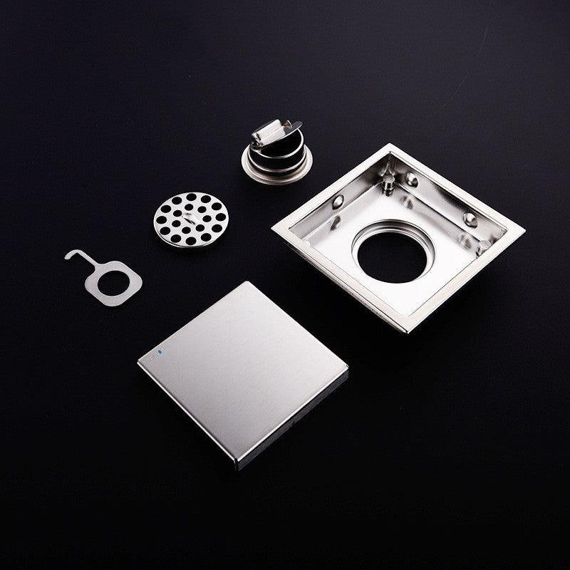 304 Stainless Steel In-visible Floor Drain Square Deodorant Bathroom Toilet Floor Drain